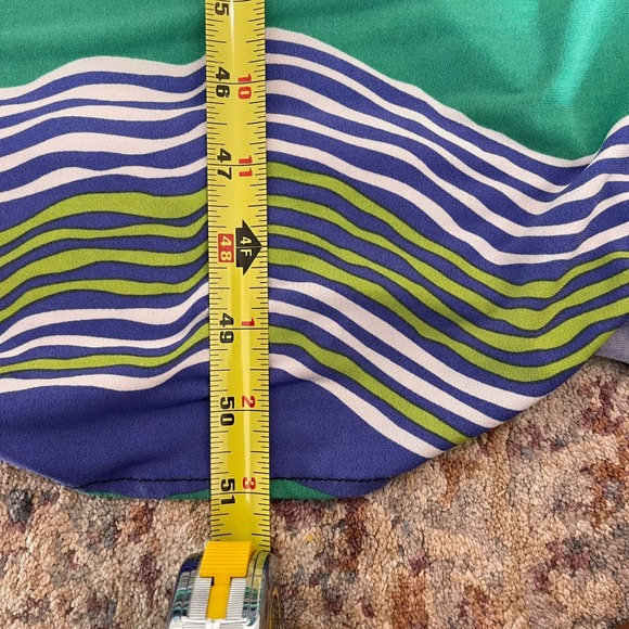 Tori Richard‎ Honolulu Strapless Maxi Dress Green Blue Stripe Beach Cover Up - Picture 7 of 8